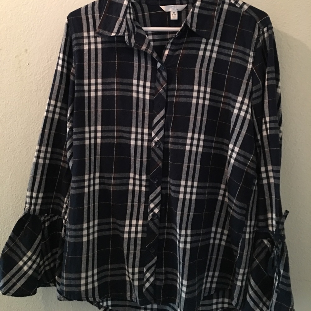 Flannel Button-Down Top